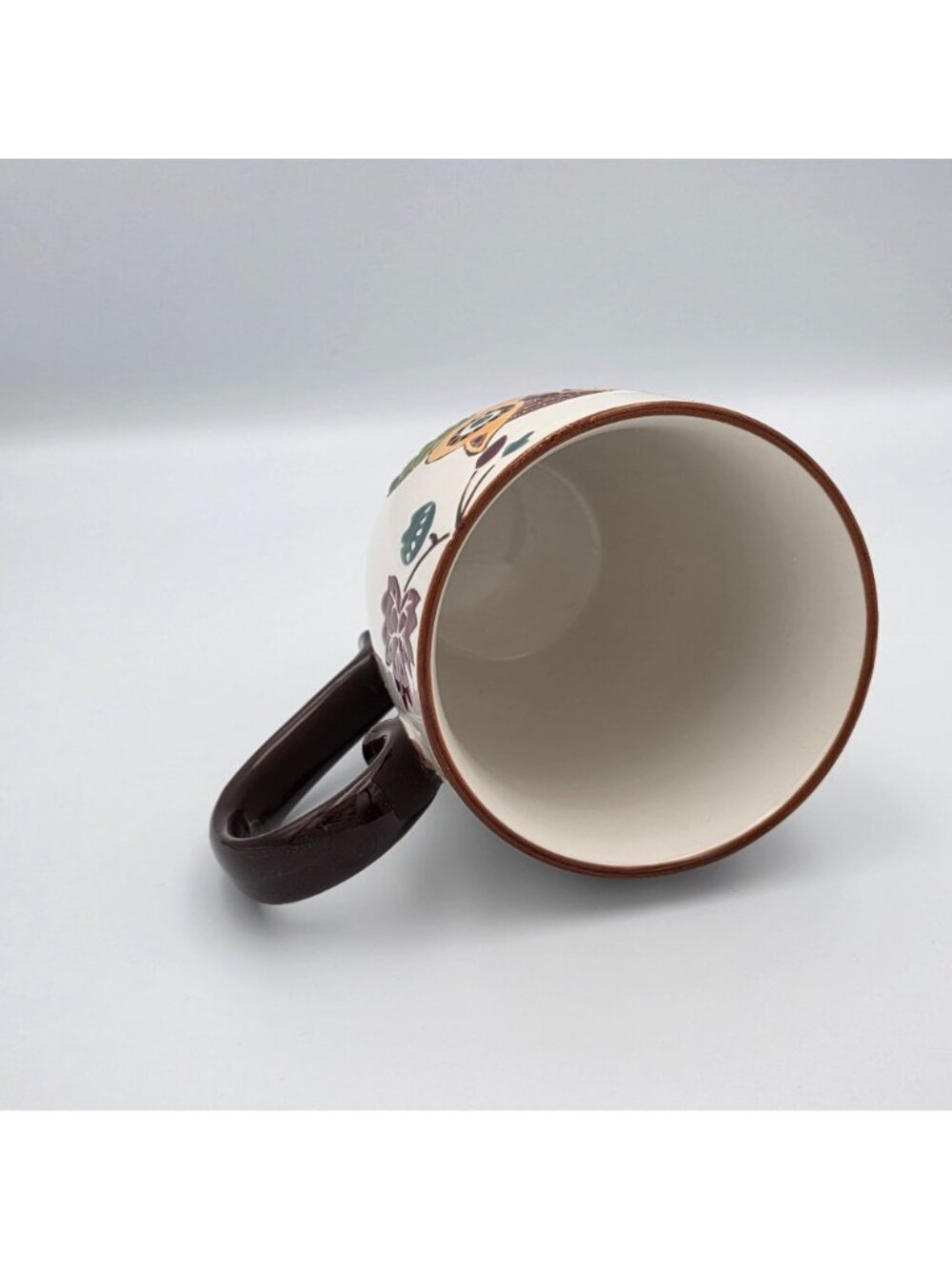Owl-Themed Ceramic Mug Brown Handle Colorful Designs 16oz - Picture 7 of 7